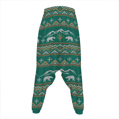 Polar Bear Knitted Pattern Print Hammer Pants