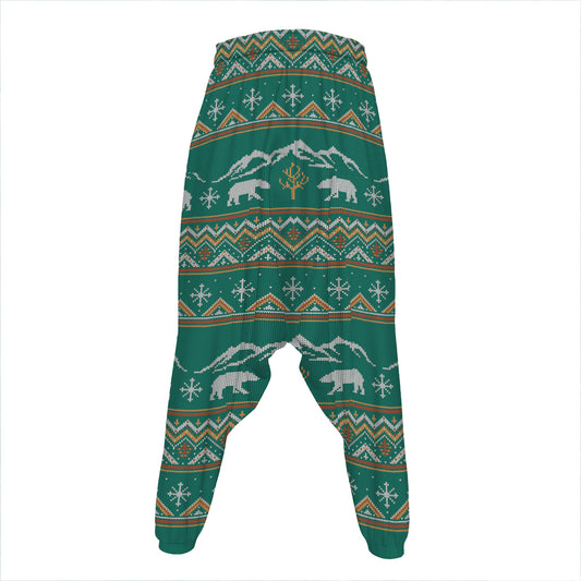 Polar Bear Knitted Pattern Print Hammer Pants