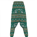 Polar Bear Knitted Pattern Print Hammer Pants