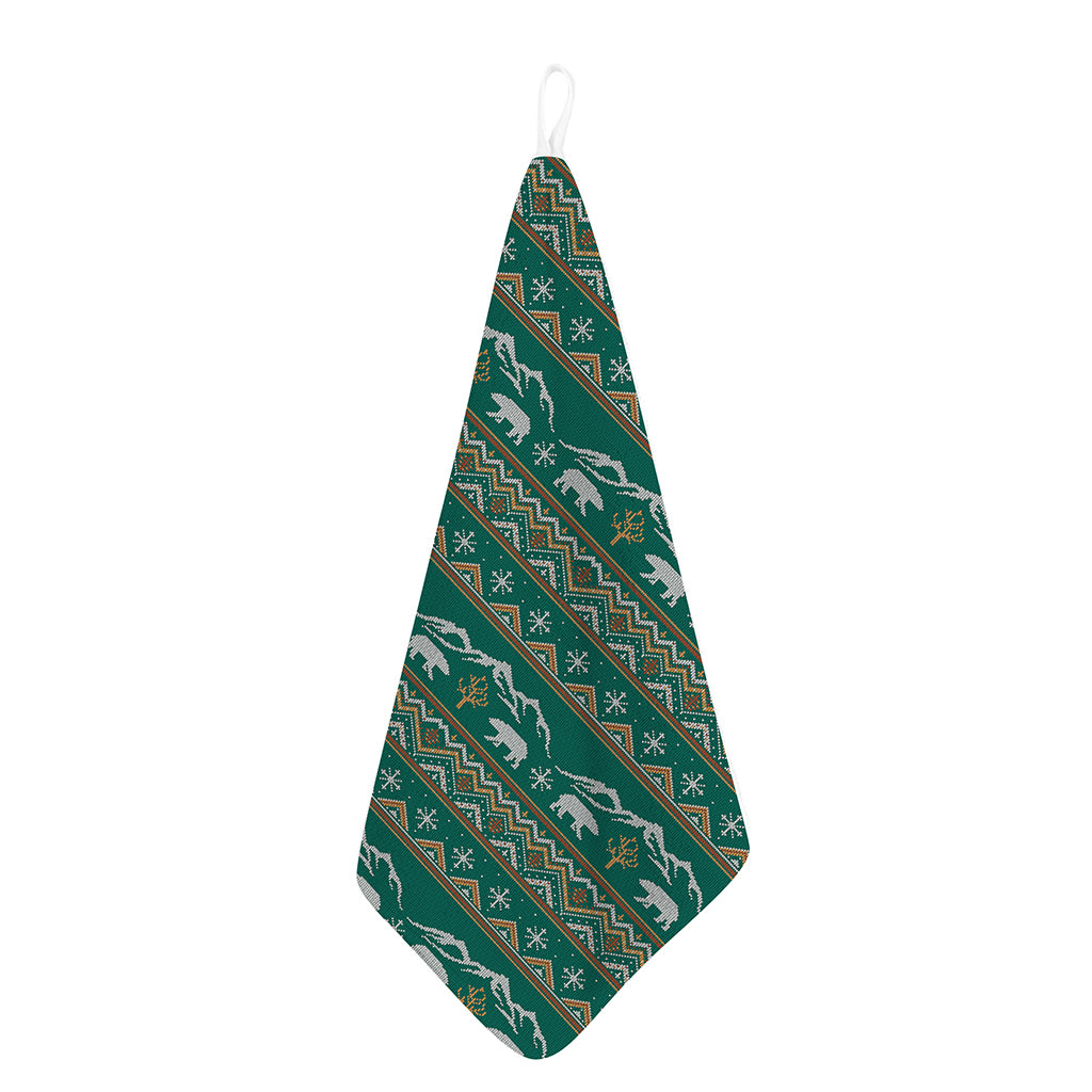 Polar Bear Knitted Pattern Print Hand Towel