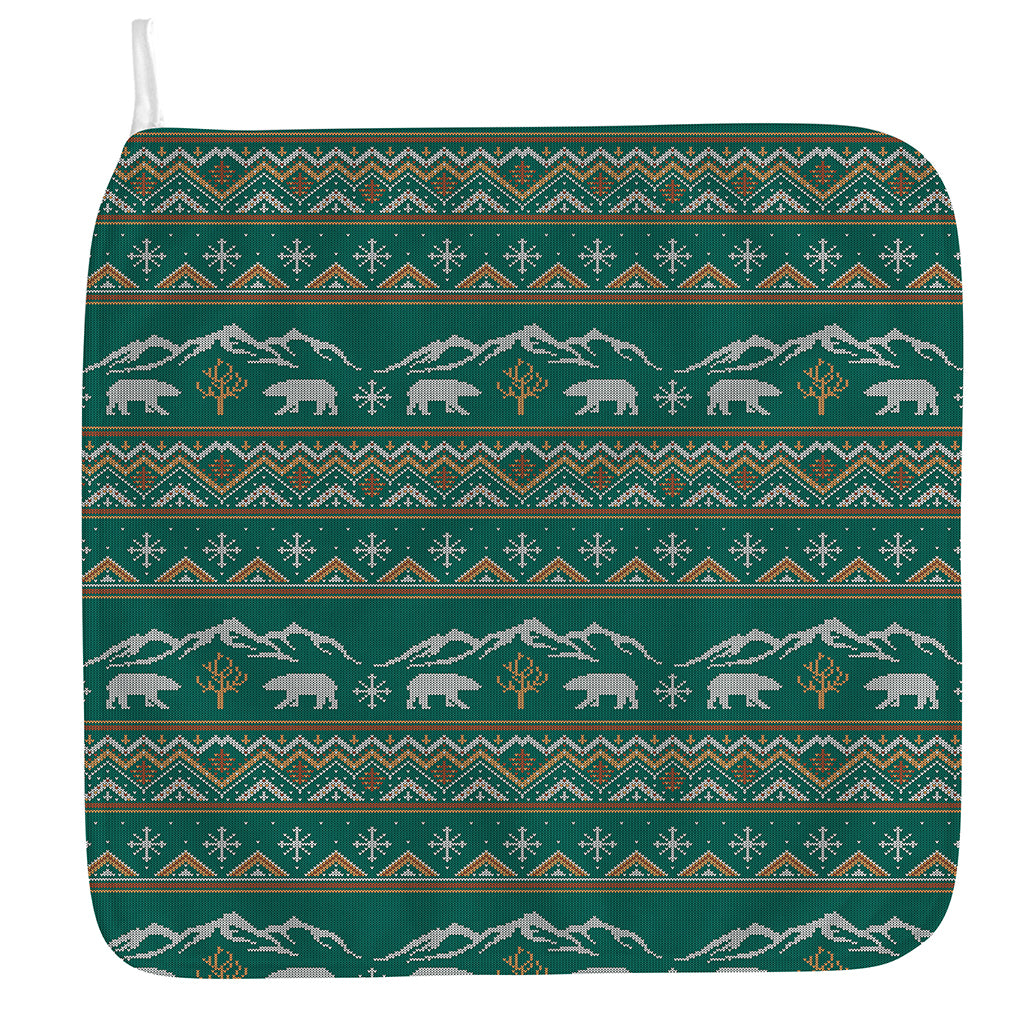 Polar Bear Knitted Pattern Print Hand Towel