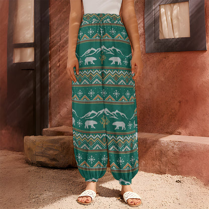 Polar Bear Knitted Pattern Print Harem Pants