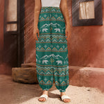 Polar Bear Knitted Pattern Print Harem Pants