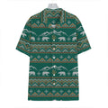 Polar Bear Knitted Pattern Print Hawaiian Shirt