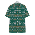 Polar Bear Knitted Pattern Print Hawaiian Shirt