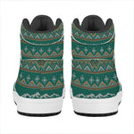 Polar Bear Knitted Pattern Print High Top Leather Sneakers
