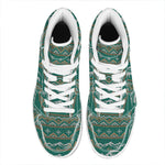 Polar Bear Knitted Pattern Print High Top Leather Sneakers