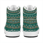 Polar Bear Knitted Pattern Print High Top Leather Sneakers