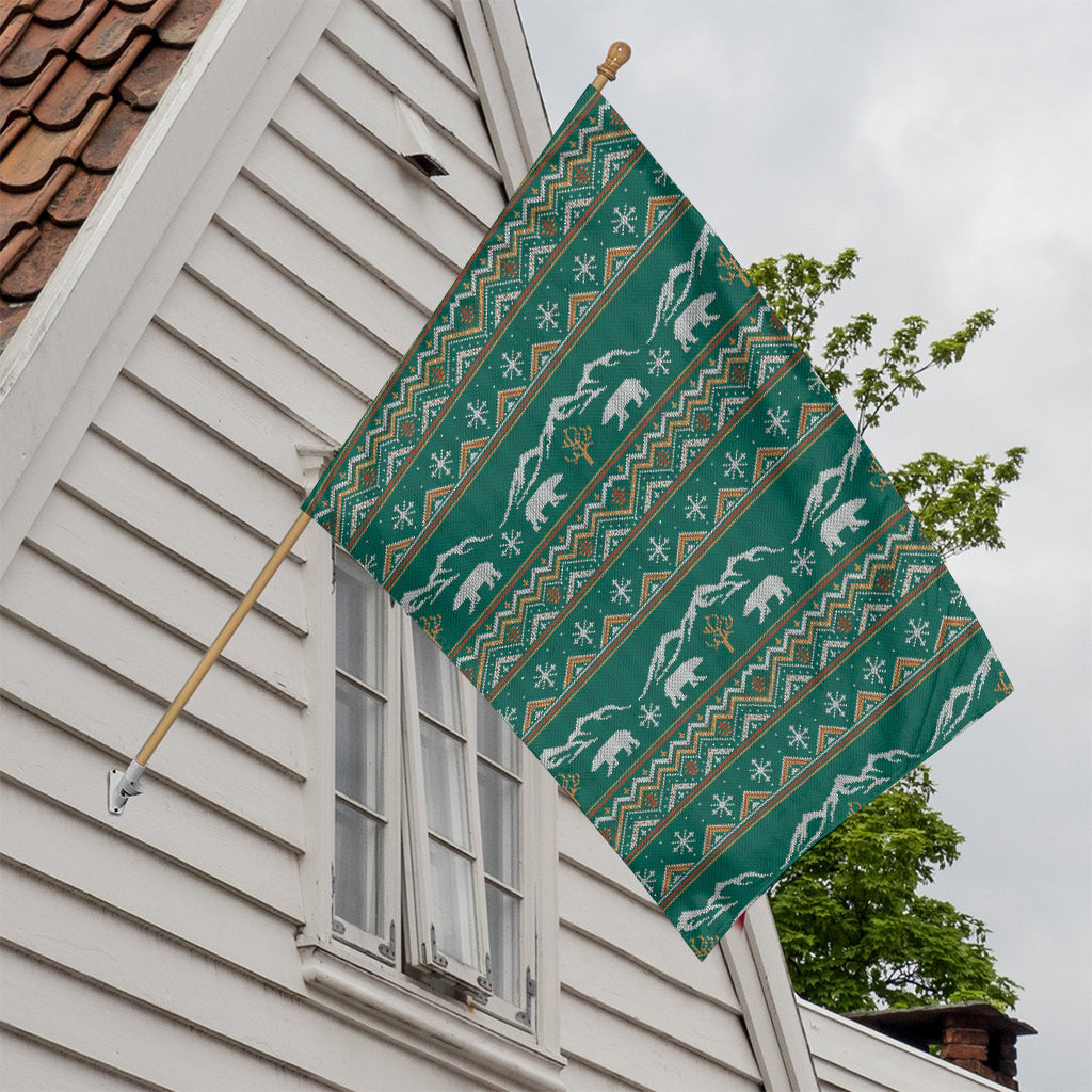 Polar Bear Knitted Pattern Print House Flag