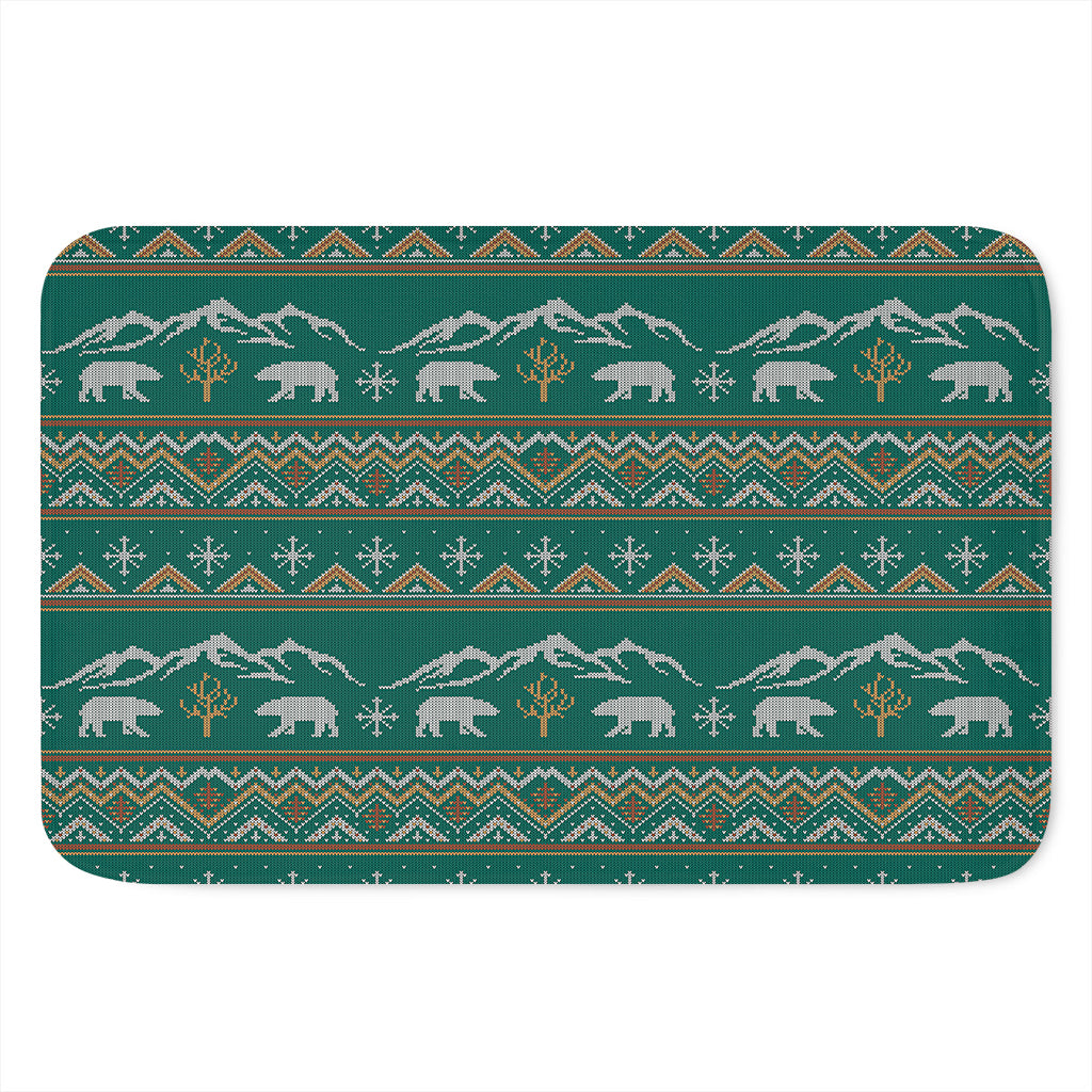 Polar Bear Knitted Pattern Print Indoor Door Mat