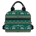 Polar Bear Knitted Pattern Print Insulated Lunch Bag
