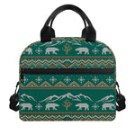 Polar Bear Knitted Pattern Print Insulated Lunch Bag