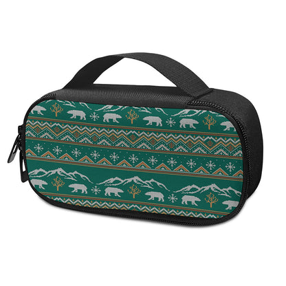 Polar Bear Knitted Pattern Print Insulin Cooler Travel Case