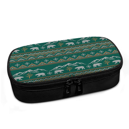 Polar Bear Knitted Pattern Print Insulin Cooler Travel Case