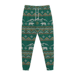 Polar Bear Knitted Pattern Print Jogger Pants