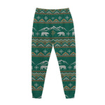 Polar Bear Knitted Pattern Print Jogger Pants