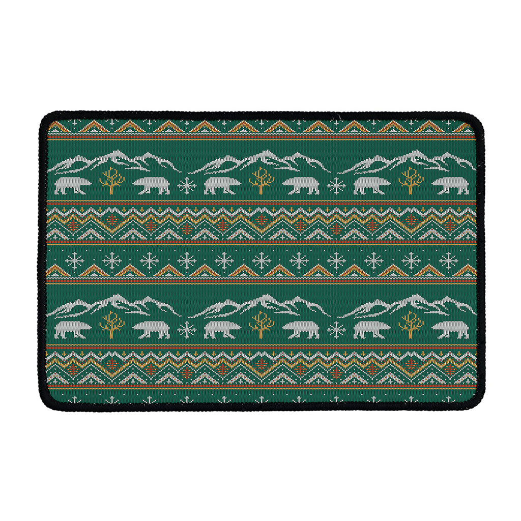 Polar Bear Knitted Pattern Print Kitchen Mat