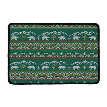 Polar Bear Knitted Pattern Print Kitchen Mat