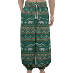 Polar Bear Knitted Pattern Print Lantern Pants