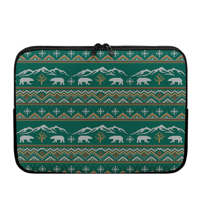 Polar Bear Knitted Pattern Print Laptop Sleeve
