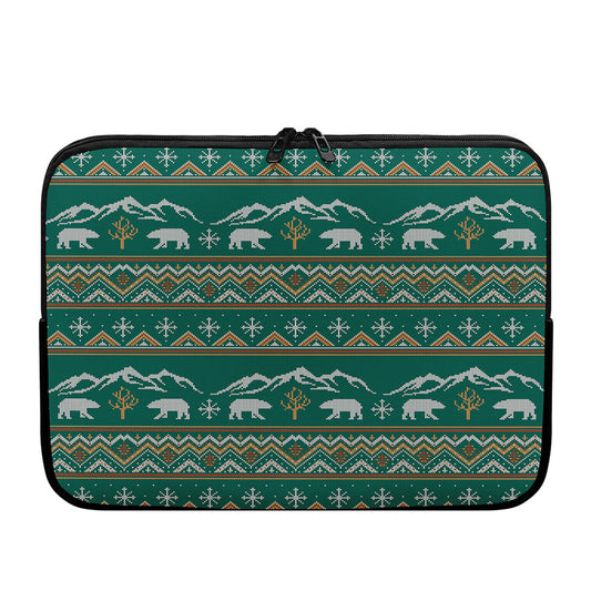 Polar Bear Knitted Pattern Print Laptop Sleeve