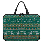 Polar Bear Knitted Pattern Print Laptop Sleeve With Handle