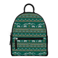 Polar Bear Knitted Pattern Print Leather Backpack
