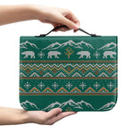 Polar Bear Knitted Pattern Print Leather Bible Cover