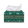 Polar Bear Knitted Pattern Print Leather Tissue Box Cover