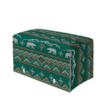 Polar Bear Knitted Pattern Print Leather Tissue Box Cover