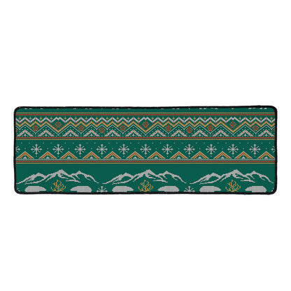 Polar Bear Knitted Pattern Print Long Kitchen Mat