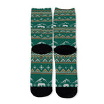 Polar Bear Knitted Pattern Print Long Socks