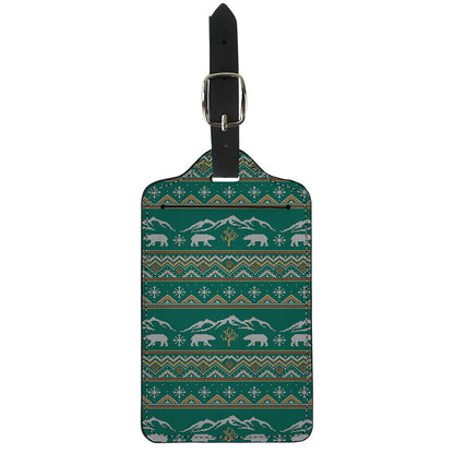 Polar Bear Knitted Pattern Print Luggage Tag