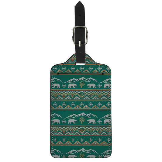 Polar Bear Knitted Pattern Print Luggage Tag