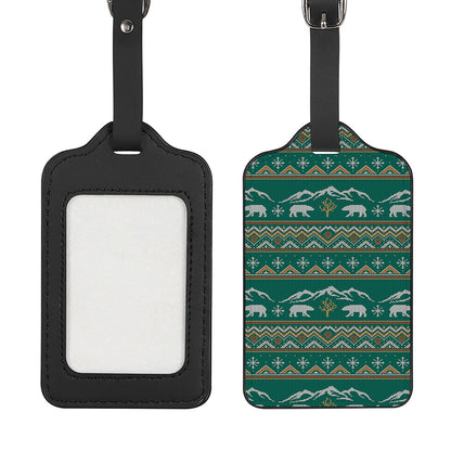 Polar Bear Knitted Pattern Print Luggage Tag