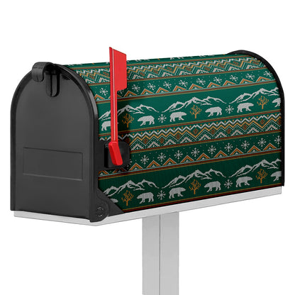 Polar Bear Knitted Pattern Print Mailbox Cover