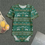 Polar Bear Knitted Pattern Print Men's Bodysuit