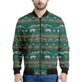Polar Bear Knitted Pattern Print Men's Bomber Jacket