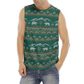 Polar Bear Knitted Pattern Print Men's Fitness Tank Top