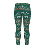 Polar Bear Knitted Pattern Print Men's leggings