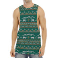 Polar Bear Knitted Pattern Print Men's Muscle Tank Top