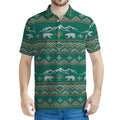 Polar Bear Knitted Pattern Print Men's Polo Shirt