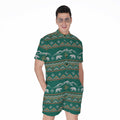 Polar Bear Knitted Pattern Print Men's Romper