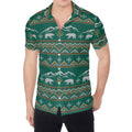 Polar Bear Knitted Pattern Print Men's Shirt
