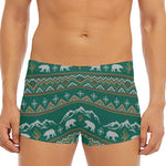 Polar Bear Knitted Pattern Print Men's Short Boxer Briefs