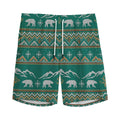 Polar Bear Knitted Pattern Print Men's Athletic Shorts
