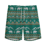 Polar Bear Knitted Pattern Print Men's Sports Shorts