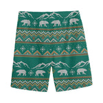 Polar Bear Knitted Pattern Print Men's Sports Shorts