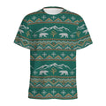 Polar Bear Knitted Pattern Print Men's Athletic T-Shirt