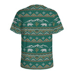 Polar Bear Knitted Pattern Print Men's Sports T-Shirt